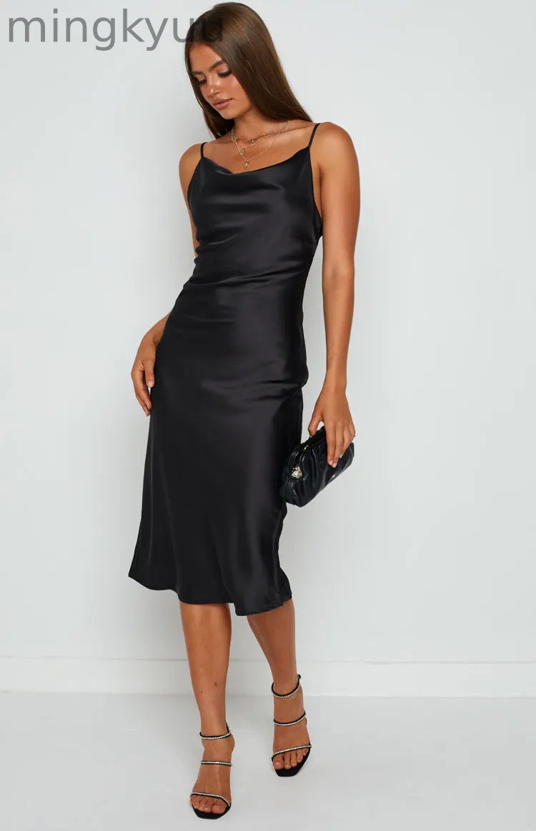 Slip Midi Dress Black