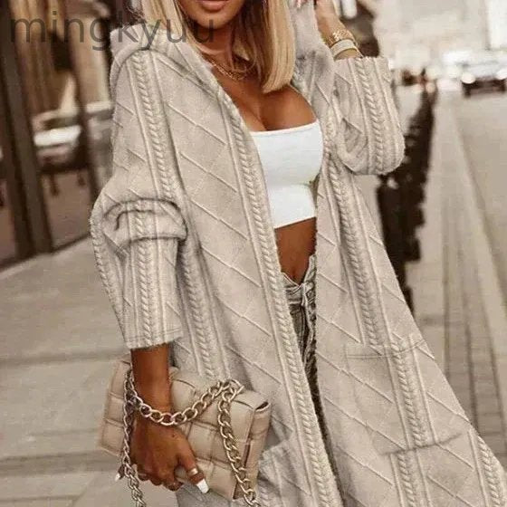 EXTENDED LENGTH HOODED CARDIGAN