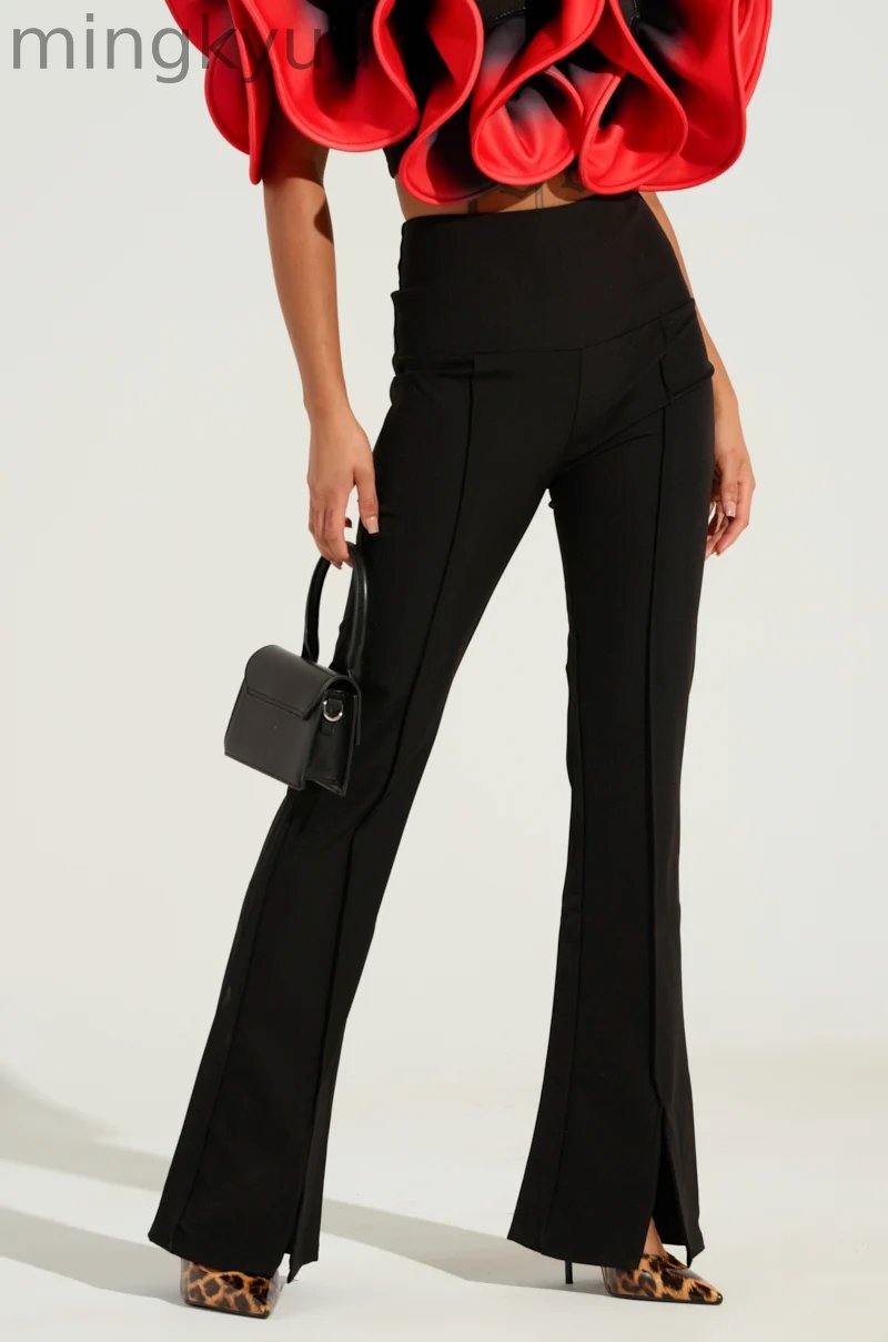 MEMORIES THAT LAST PANT WITH SLIT IN BLACK