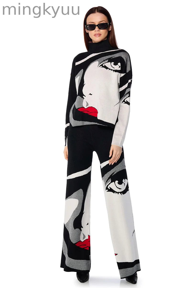 A WOMAN LIKE ME WIDE LEG KNIT PANT