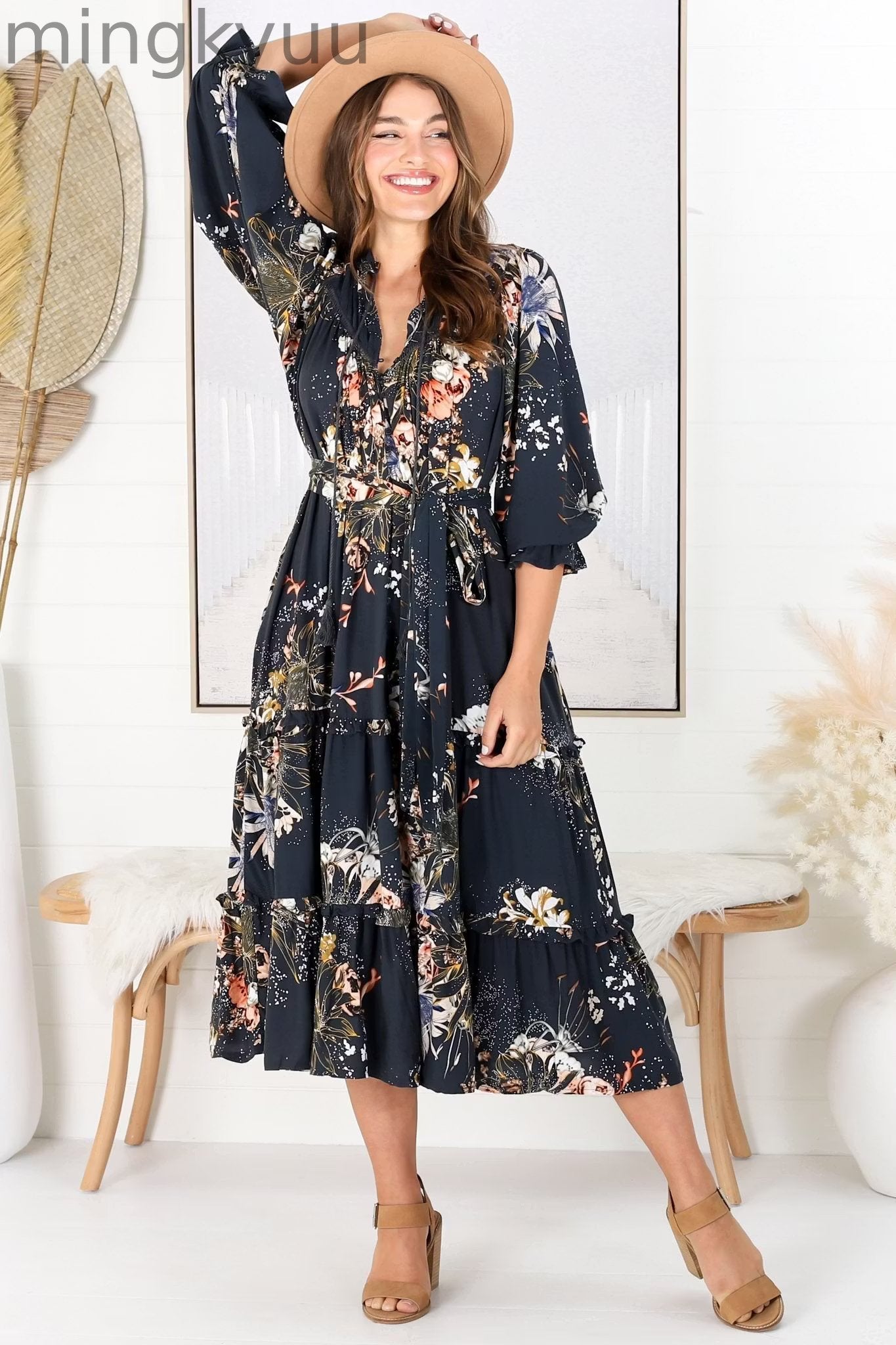 Indigo Midi Dress