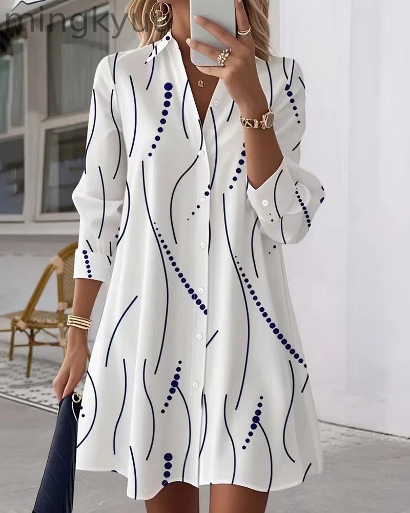 Wavy Collar Dress Shirt