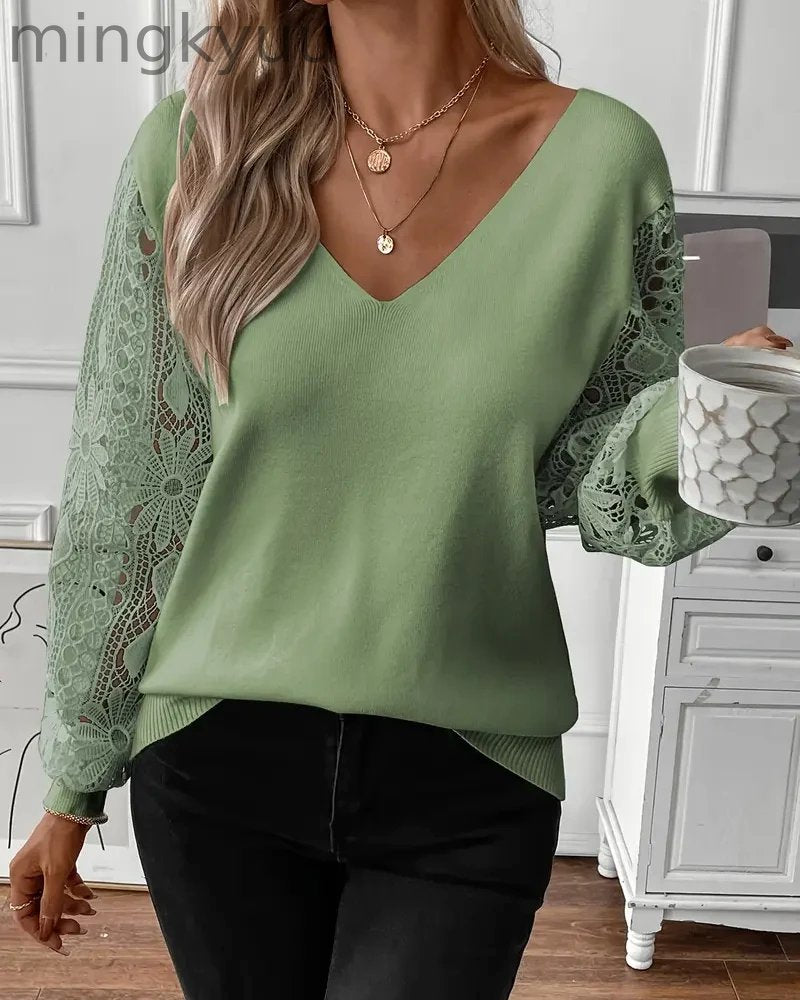 V-Neck Trendy Sweater