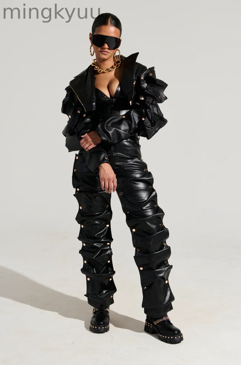 SNAP OUT OF IT FAUX LEATHER PANT