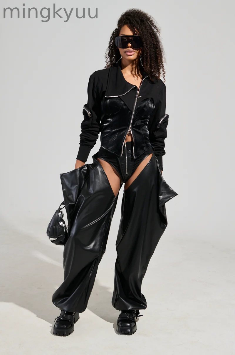 DARK SIDE FAUX LEATHER CHAPS