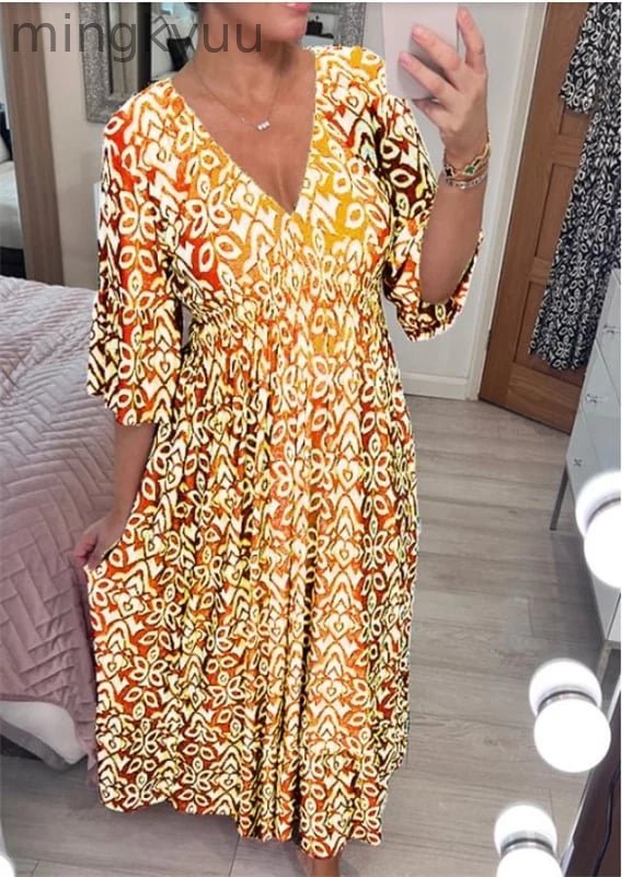 V-Neck Floral Dress