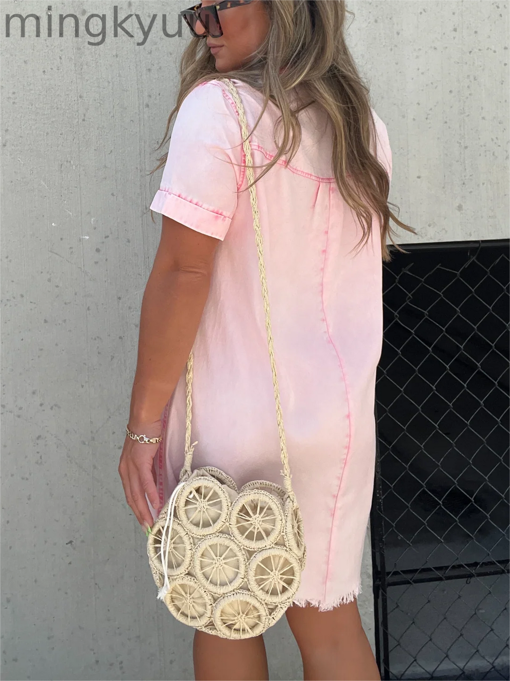 New Women's Washed Shirt Dress