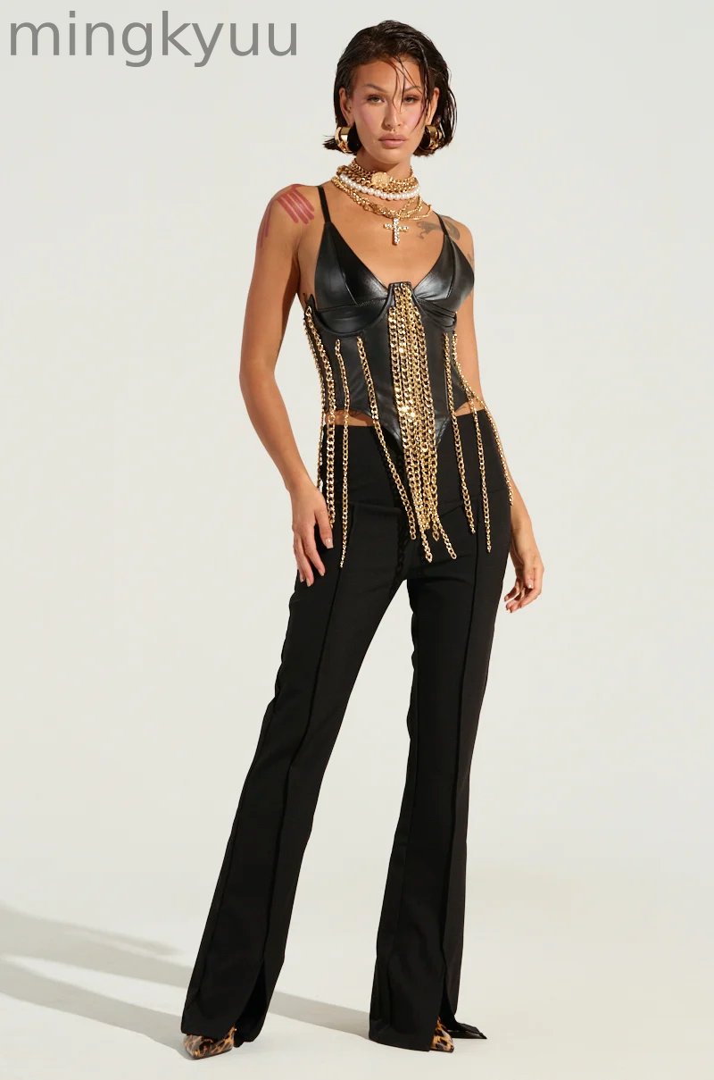 MEMORIES THAT LAST PANT WITH SLIT IN BLACK