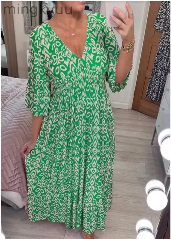 V-Neck Floral Dress