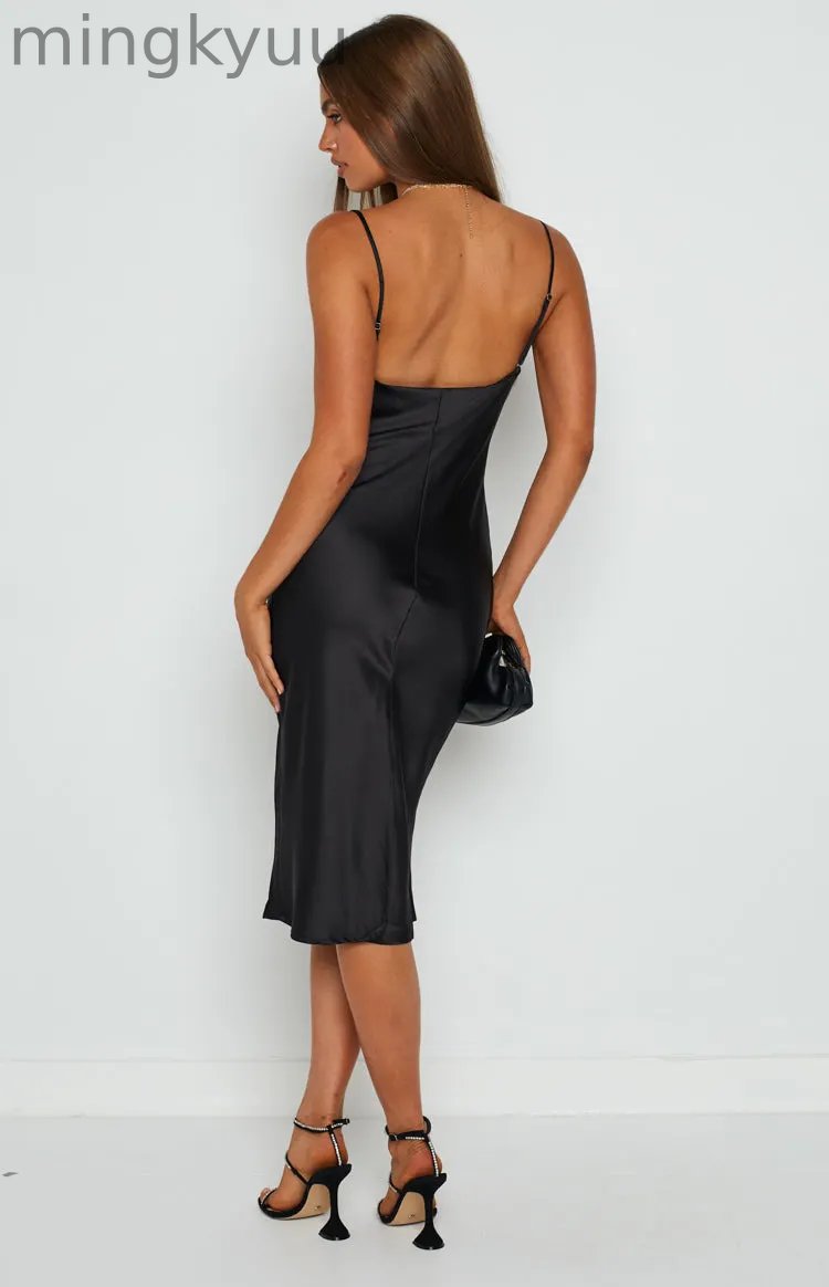 Slip Midi Dress Black