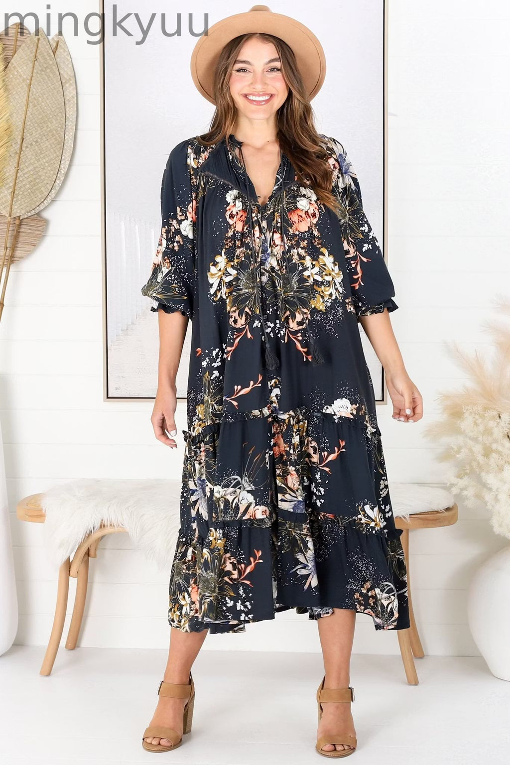 Indigo Midi Dress