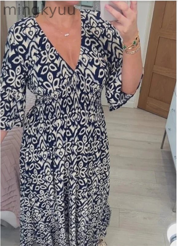 V-Neck Floral Dress