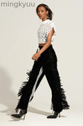 CARLY FRINGE VELVET JOGGER