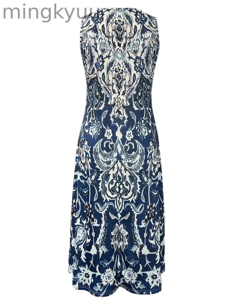 Sleeveless Trendy Printed Vacation Dress