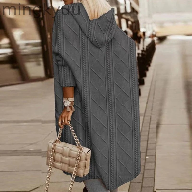 EXTENDED LENGTH HOODED CARDIGAN