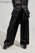 A MOMENT APART WIDE LEG TROUSER WITH POCKETS IN BLACK