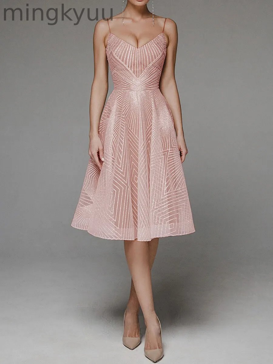 Fashion V Neck Sling A-Line Dress