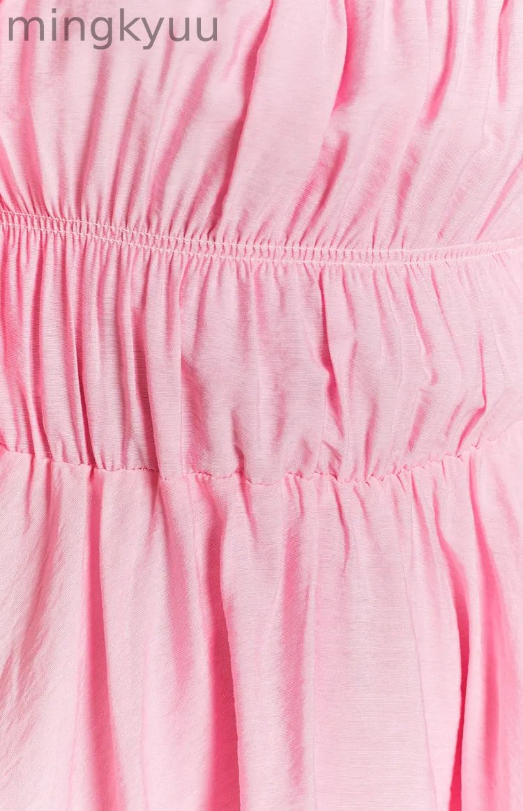 Paradise Puff Sleeve Dress Pink