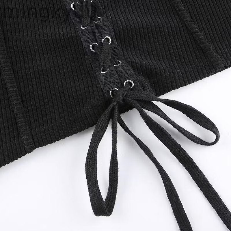 Goth Slim Fit Long Sleeve Black Mini Dress