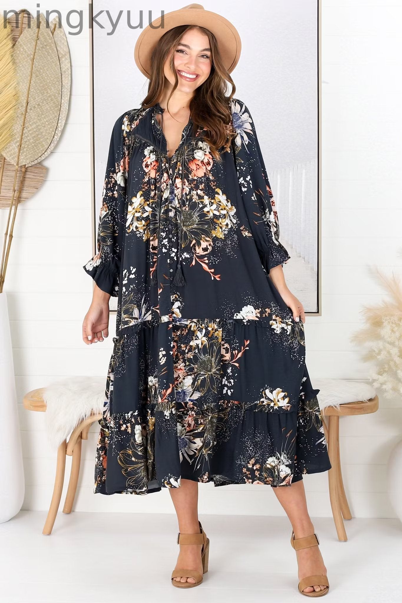 Indigo Midi Dress