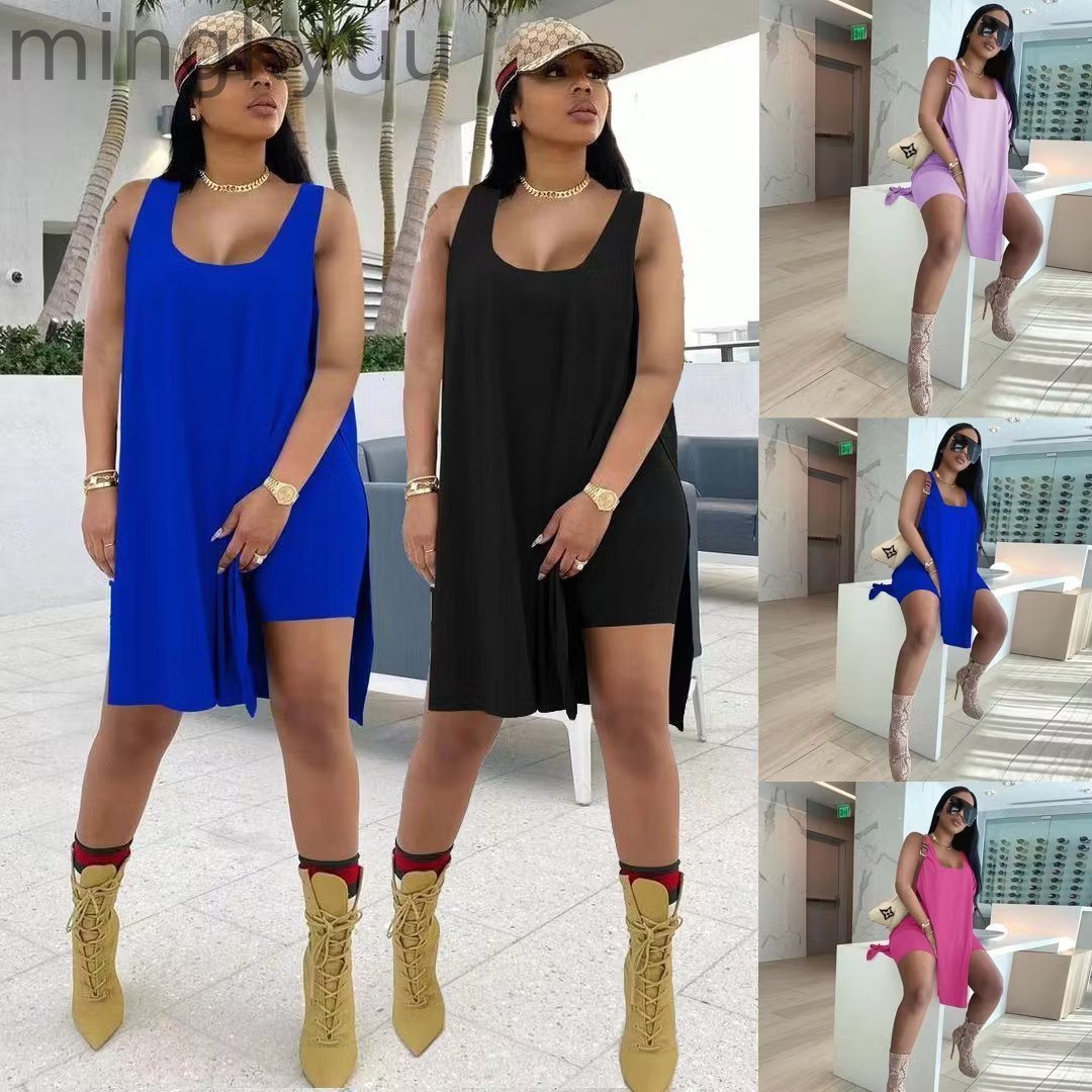 Neck Sleeveless Dress& Shorts Set(Buy 2 Free Shipping )
