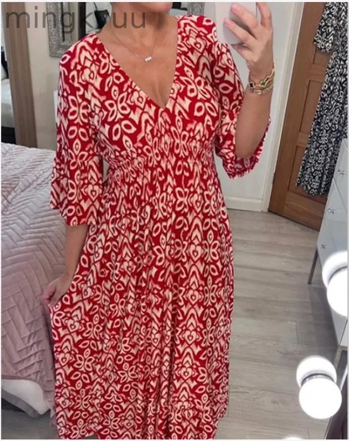 V-Neck Floral Dress