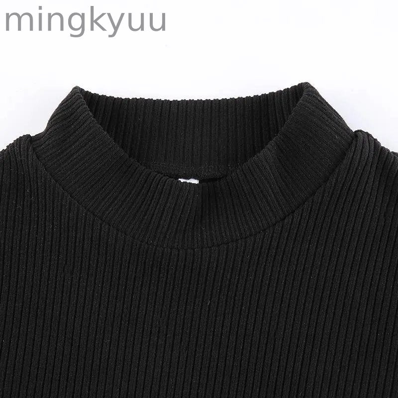 Goth Slim Fit Long Sleeve Black Mini Dress