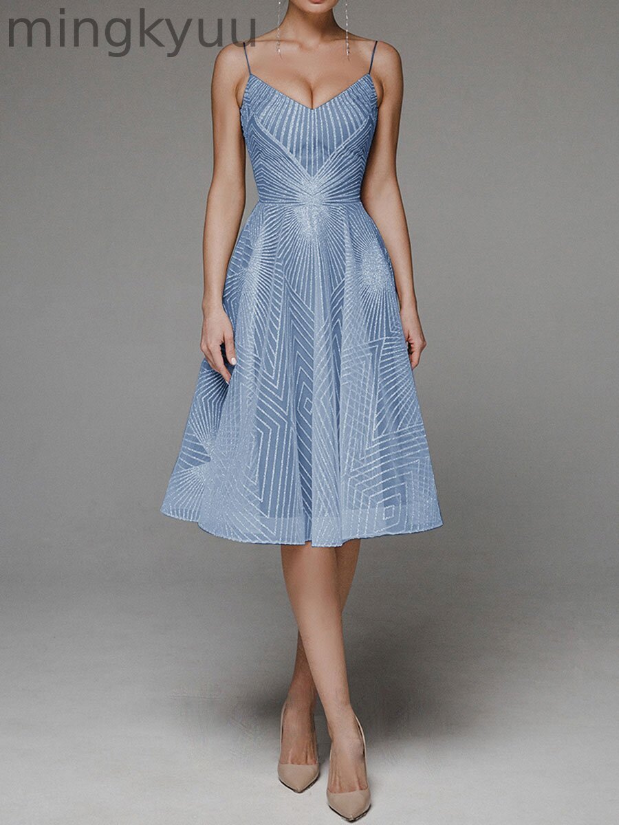 Fashion V Neck Sling A-Line Dress