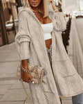 EXTENDED LENGTH HOODED CARDIGAN