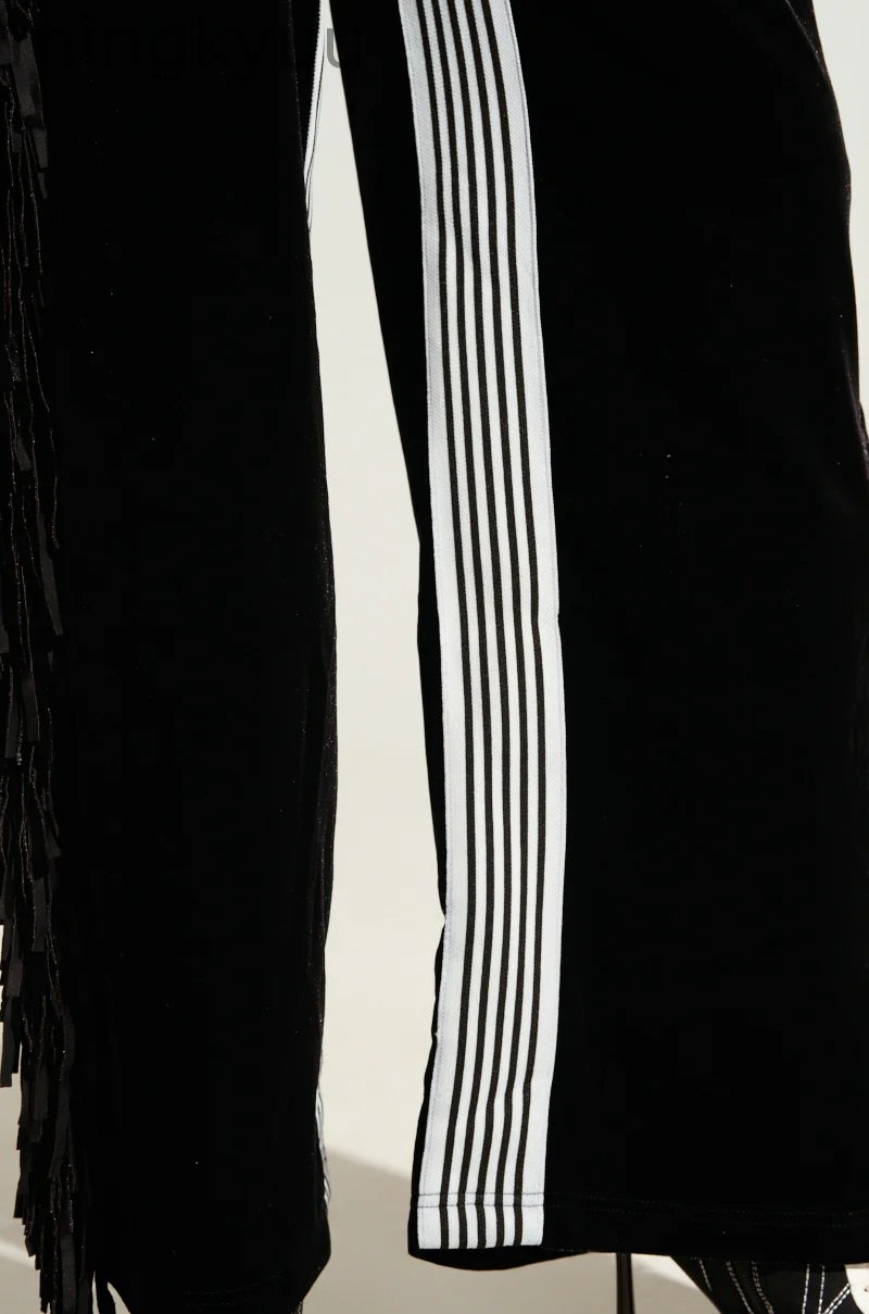 CARLY FRINGE VELVET JOGGER