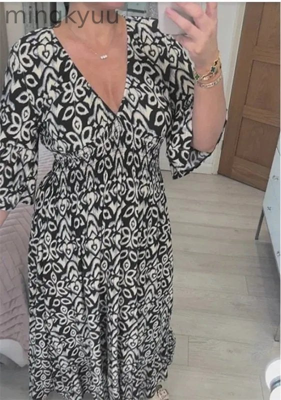 V-Neck Floral Dress