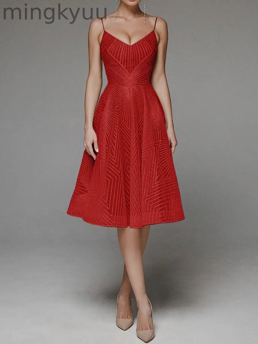 Fashion V Neck Sling A-Line Dress
