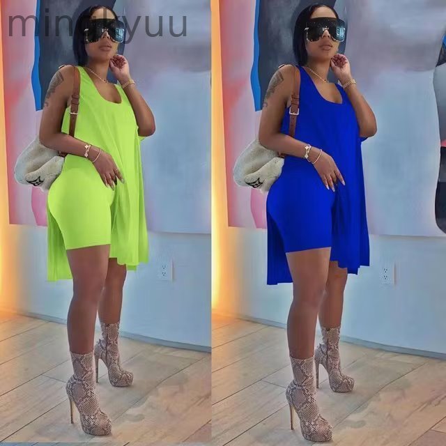 Neck Sleeveless Dress& Shorts Set(Buy 2 Free Shipping )