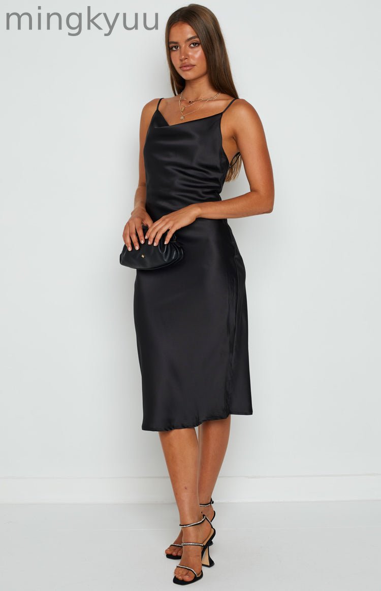 Slip Midi Dress Black