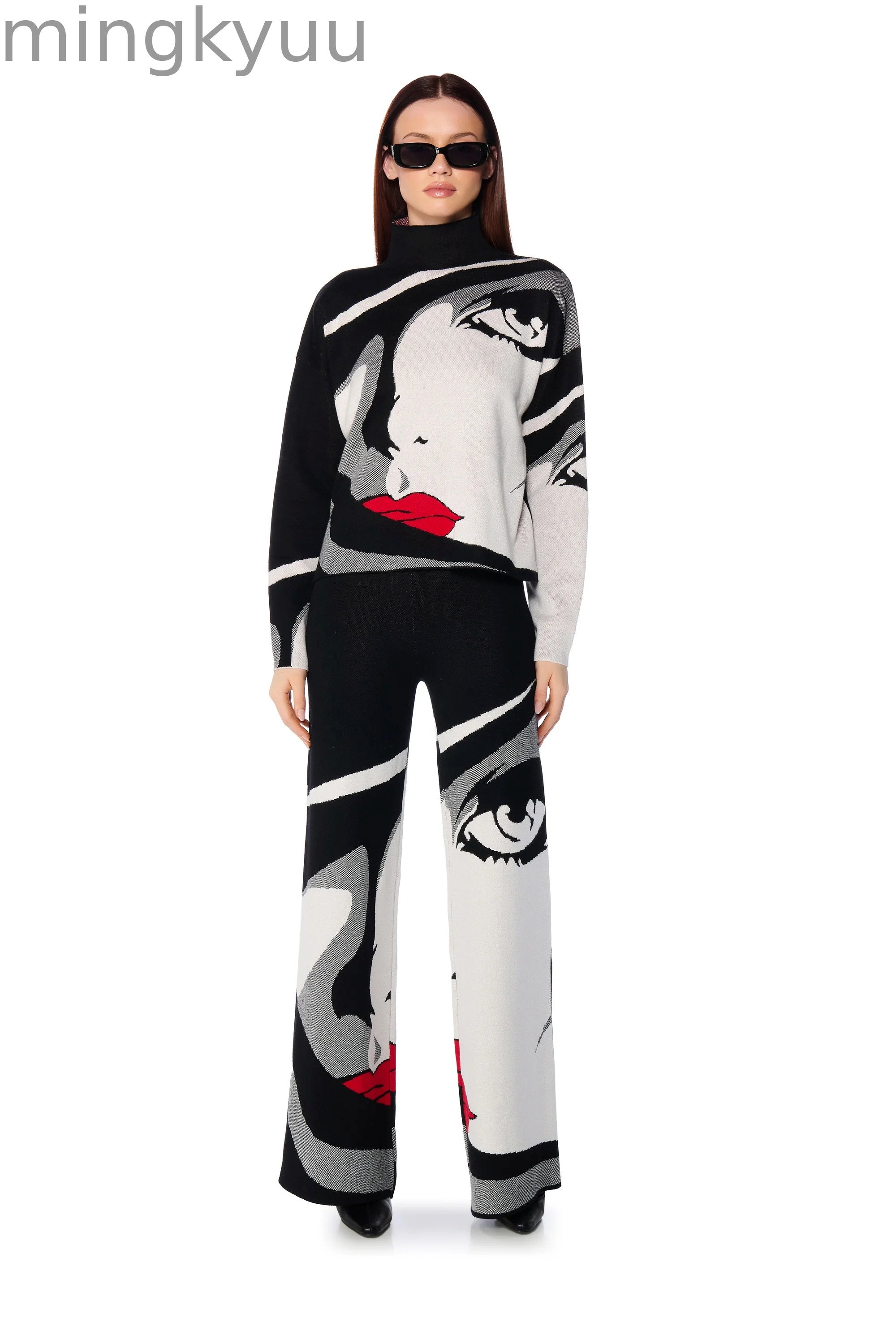 A WOMAN LIKE ME WIDE LEG KNIT PANT