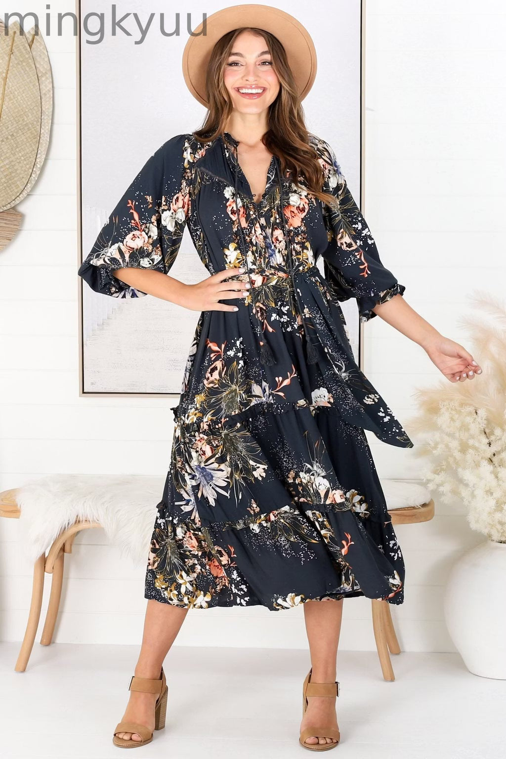 Indigo Midi Dress