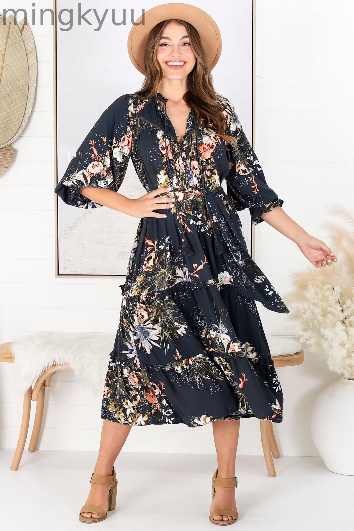 Indigo Midi Dress