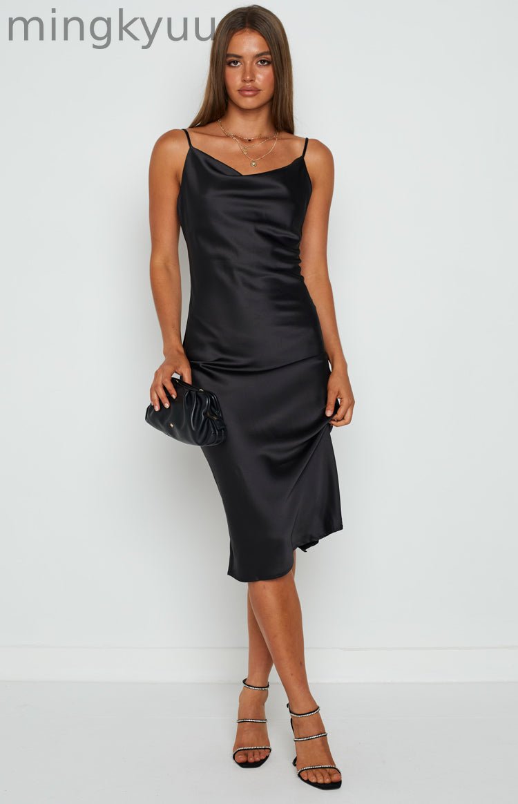 Slip Midi Dress Black